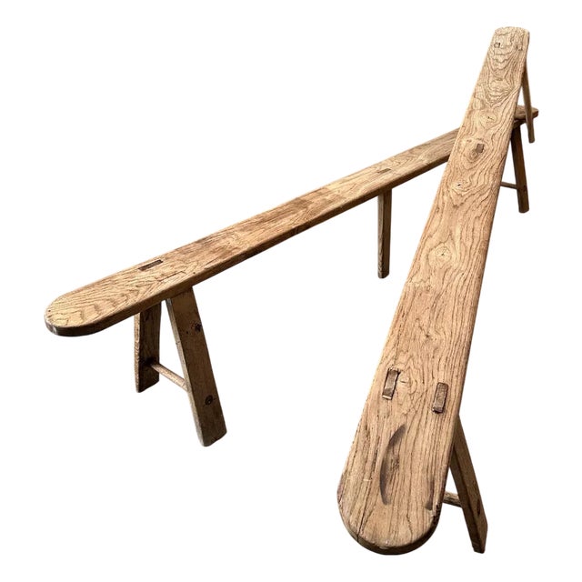 Oak Benches, Set of 2 For Sale