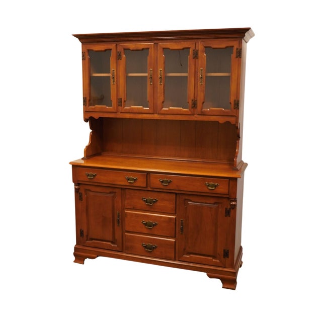 TELL CITY Solid Hard Rock Maple Colonial Style 52" Buffet w. China Cabinet 8390 - #48 Andover Finish 71.25" High 52.5"...