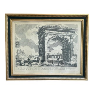 Vintage Framed Architectural Engraving After Piranesi, Veduta Dell’Arco Di Gallieno, Rome For Sale