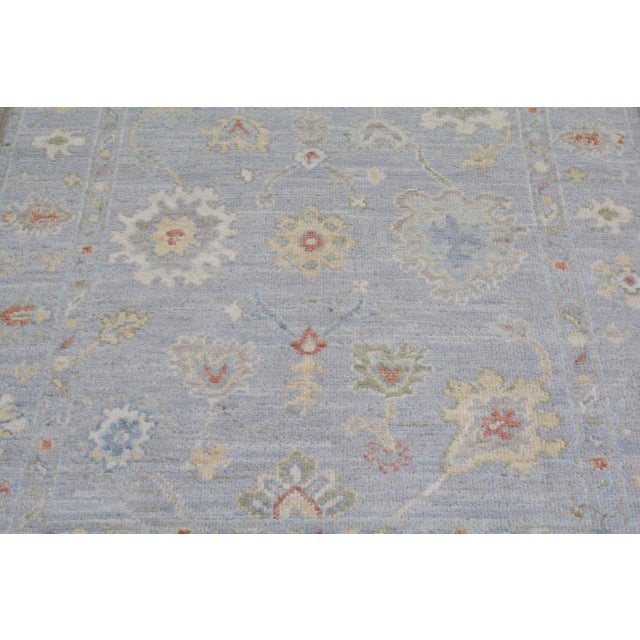Turkish Turkish Oushak Hand Knotted Wool Rug, 4'x6' For Sale - Image 3 of 4