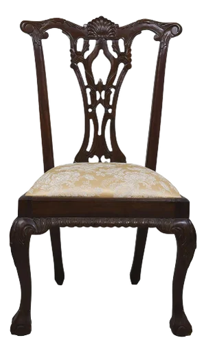 Late 20th Century Estate Chippendale Style Walnut Side Chair