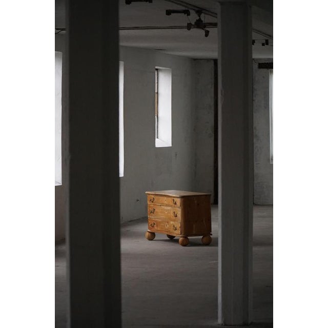 Antique Danish Chest of Drawers in Pine with Ball Feets, 1890s For Sale - Image 15 of 17