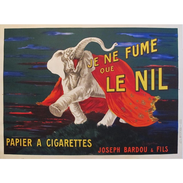 1912 Original French Cigarette Poster Je Ne Fume Que Le Nil (Large