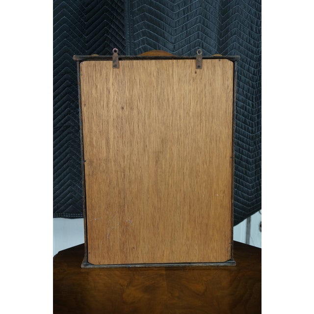 Antique Arts & Crafts Neoclassical Oak Apothecary Hanging Medicine Cabinet Curio For Sale - Image 12 of 18