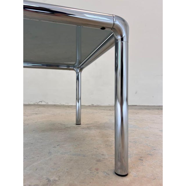 Chrome and Smoked Glass Coffee Table by Etienne Fermigier For Sale - Image 9 of 11