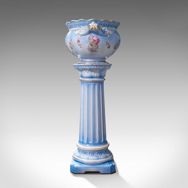 Late 19th Century Antique Jardiniere Ceramic Planter Stand For Sale - Image 5 of 12