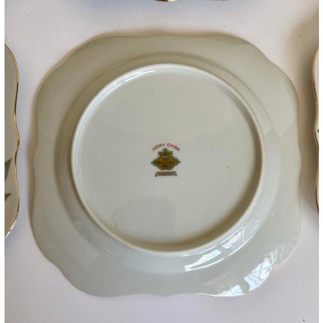 1950s Meito China “Woodrose” Floral Luncheon Plates, Made in Japan – Set of 6 For Sale - Image 9 of 10