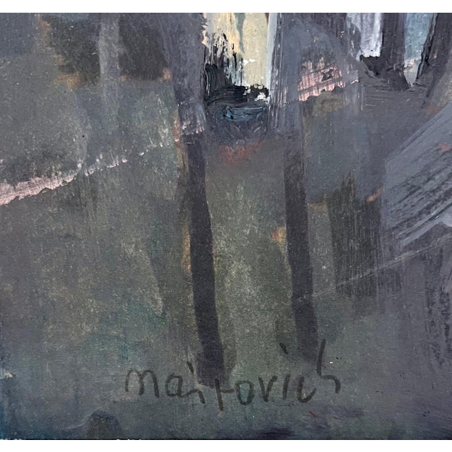 Paint Zvi Mairovich, Polish Israeli Abstract Vibrant Cityscape Tel Aviv Modernist Painting Mairovich, c.1950's For Sale - Image 7 of 8