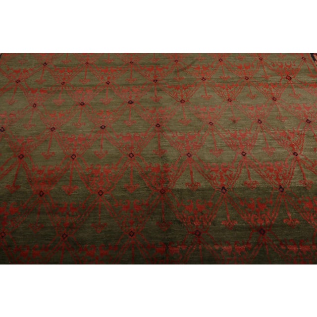 European Style Rug, Green, Red and Blue, Floral, Pictorial Border by Rug & Kilim For Sale In New York - Image 6 of 9