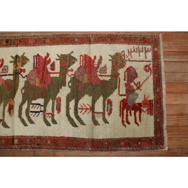 Early 20th Century Zabihi Collection Turkish Anatolian Animal Caravan Camel Small Rug - 2'1" x 3'8" For Sale In New York - Image 6 of 7