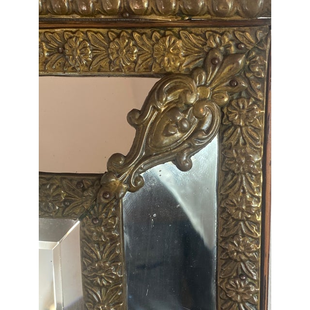 Mirror with Repoussé Brass Glazing Bars, 1890s For Sale - Image 18 of 18