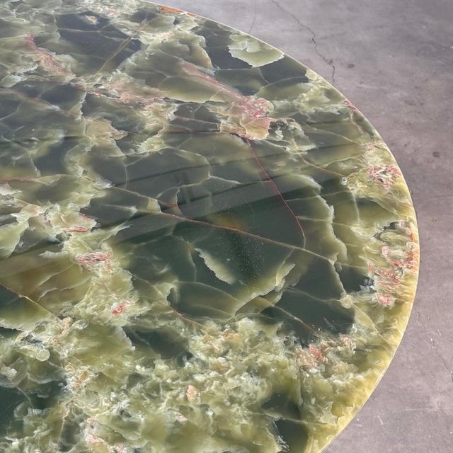 Round Onyx and Walnut Dining Table attributed to Osvaldo Borsani, 1950s For Sale - Image 11 of 15