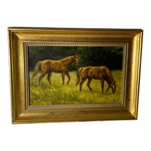 Sandra Severson Oil Painting at Meadow's Edge 1987. Sandra Severson American, 20th Century Oil Painting on Canvas Panel Signed to Lower Right