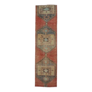 1970s Vintage Handmade Wool Cotton Red Area Rug For Sale