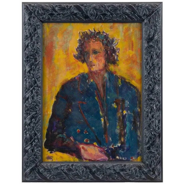 1960s Sirio Pellegrini, Portrait, Painting, 1960s, Oil on Board, Framed For Sale - Image 5 of 5