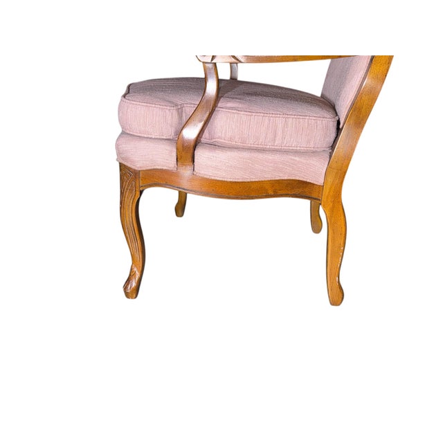 Bernhardt 1970s Bernhardt French Provincial Carved Bergère Armchair For Sale - Image 4 of 13