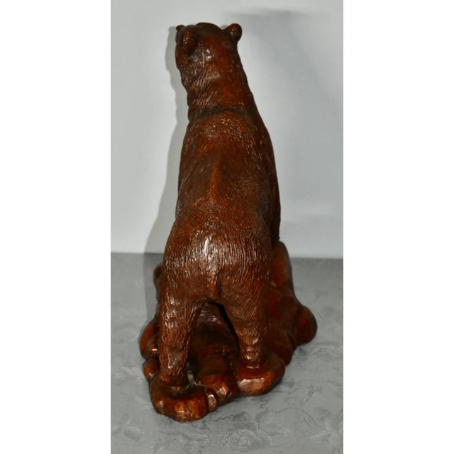 Handcrafted Grizzly Bear Sculpture Figurine Red Mill 1988 For Sale - Image 9 of 12