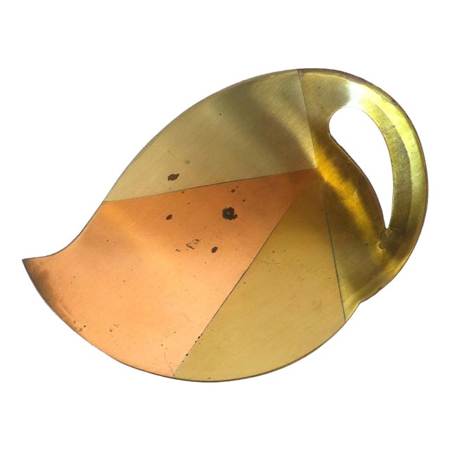 Mixed Metals Jewelry Dish from Mexico For Sale