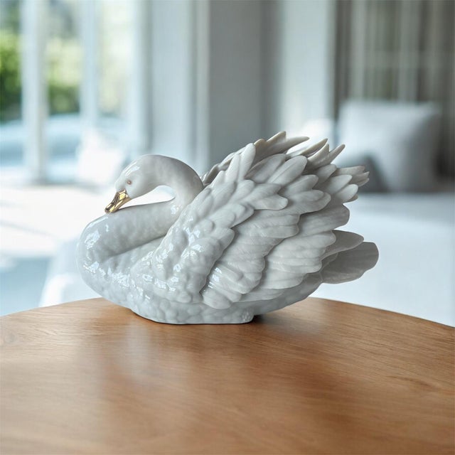 White Vintage Lenox “The Graceful Swan” Porcelain Figurine | White Swan Home Décor For Sale - Image 8 of 13
