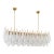 Contemporary Clear “Conchiglie” Murano Glass Rectangular Gold Chandelier by Simoeng For Sale