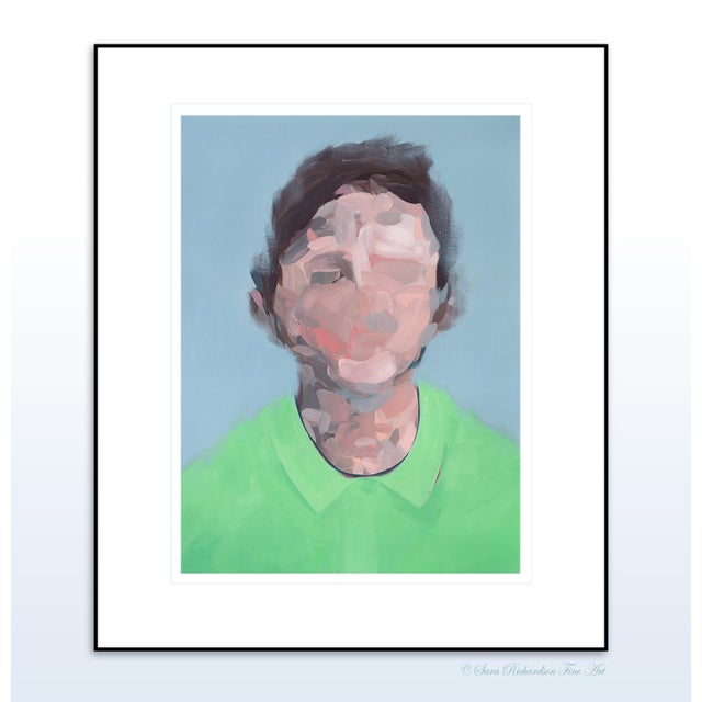 2020s Portrait No.7 - Abstract Figurative Painting on Paper, Contemporary Portrait (18x24) For Sale - Image 5 of 5