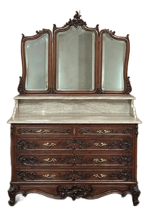 19th Century French Louis XV Walnut Washstand ~ Dresser