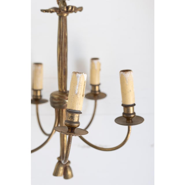Vintage French Brass Drape Chandelier For Sale - Image 10 of 13