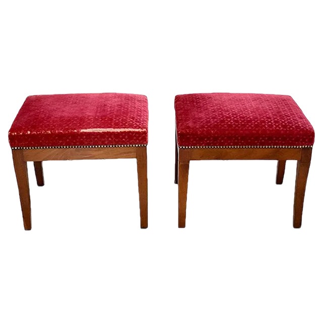 Set of 18th Century Directoire Mahogany Stools For Sale