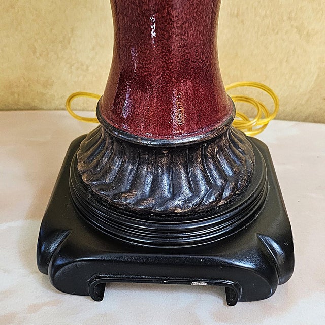 Vintage Bombay Company Oxblood Urn Table Lamp For Sale - Image 10 of 18