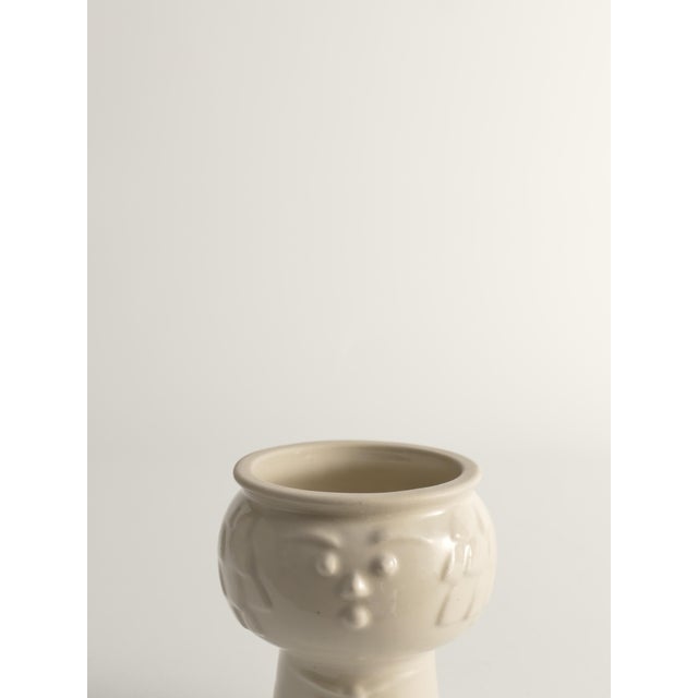 Scandinavian Modern White Porcelaine Face Vase by Ancher Iversen For Sale - Image 9 of 13