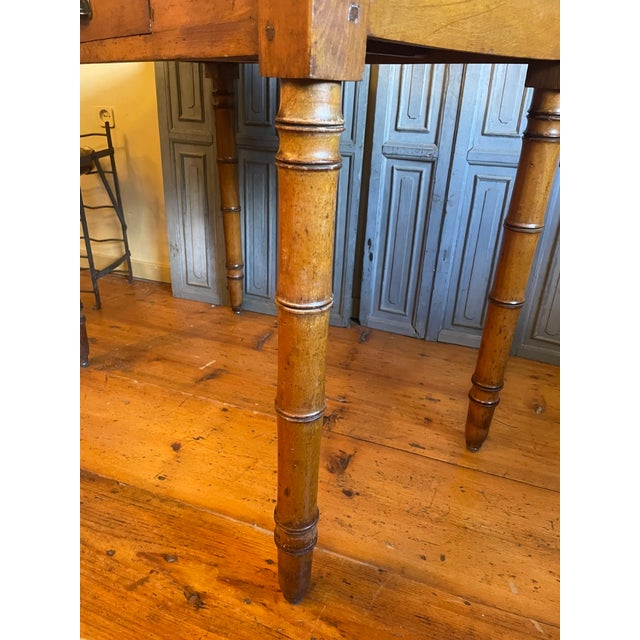 Brown Small French Table in Faux Bamboo, 1890s For Sale - Image 8 of 17