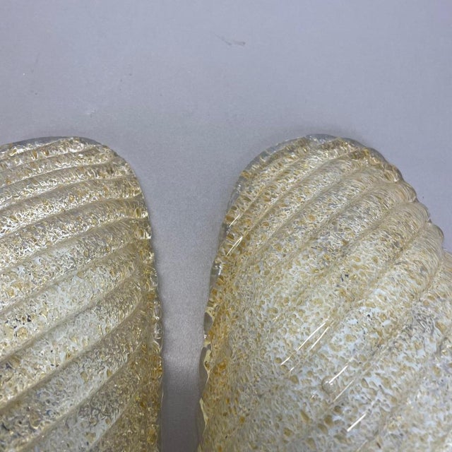 Murano Gold Flake Ice Glass Wall Sconces, Germany, 1980s, Set of 2 For Sale - Image 11 of 18