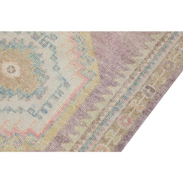 Turkish Oushak Rug Oriental Handwoven Rug 3' X 10'5" For Sale - Image 9 of 10