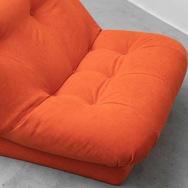 Orange Orange Fabric Armchairs, 1970s, Set of 2 For Sale - Image 8 of 12