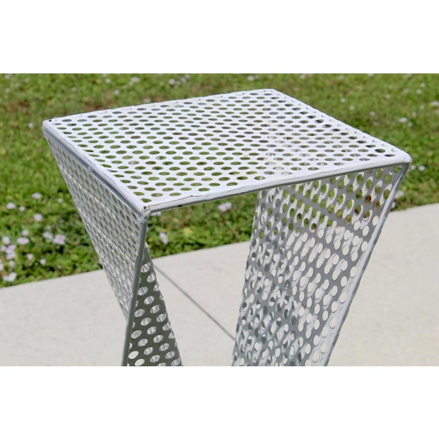 Vintage 1960s Mathieu Matégot Style Sculptural Perforated Metal Pedestals – Pair of Mid-Century Modern Plinths For Sale - Image 16 of 16
