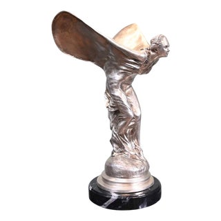 Art Nouveau Bronze Flying Lady Statue Spirit of Ecstacy For Sale