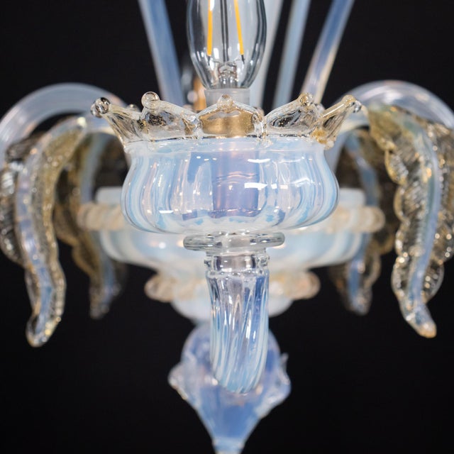 Vintage La Murrina Ca’ Rezzonico–Style Gold‑Infused Opaline Murano Chandelier For Sale - Image 15 of 18