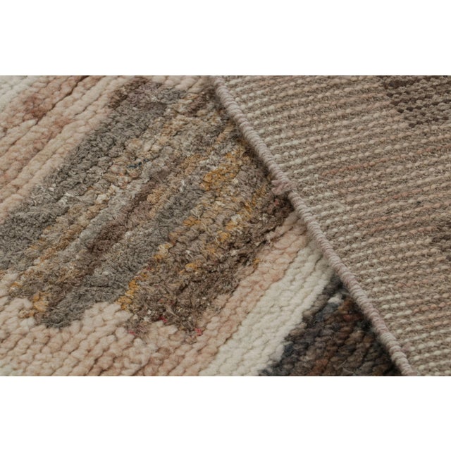 Textile Rug & Kilim’s Geometric Moroccan Style Rug in Beige-Brown and Gray For Sale - Image 7 of 7