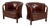 Austrian Burgundy Leather and Wood Tub Armchairs from Thonet, Early 1900s, Set of 2 For Sale