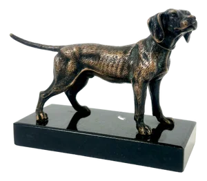Bronze Pointer Dog Figurine, 20th Century