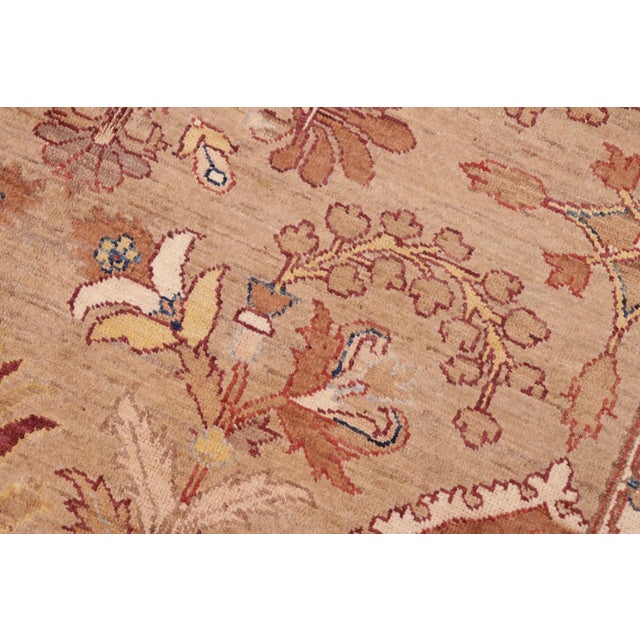 1990s Boho Chic Ziegler Tan Brown Hand-Knotted Wool Rug - 6'1'' X 9'0'' For Sale - Image 5 of 8