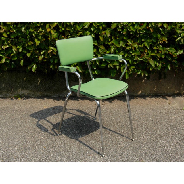 Italian Skai Desk Chair, 1950s For Sale - Image 6 of 6