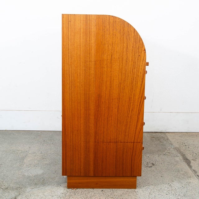 1960s 1960s Mid Century Danish Modern Desk Rolltop Secretary Teak Wood Denmark Vintage For Sale - Image 5 of 12