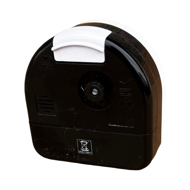 Black Small Black and White Electric Alarm Clock Eurotime Germany 1980s For Sale - Image 8 of 9