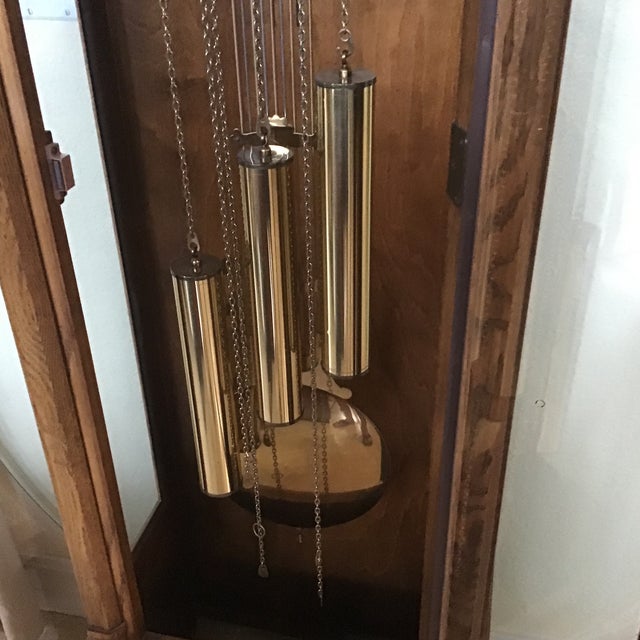 1976 Mid Century Howard Miller Grandfathers Clock, Serial #148609 For Sale In Miami - Image 6 of 12