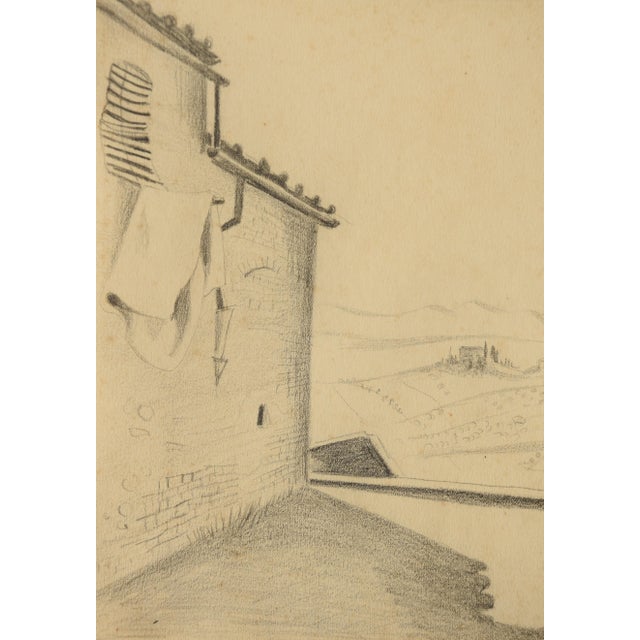 1920s Richard Seewald, Mother & Child (San Gimignano, Tuscany), 1920s, Pencil and Handmade Paper, Framed For Sale - Image 5 of 12