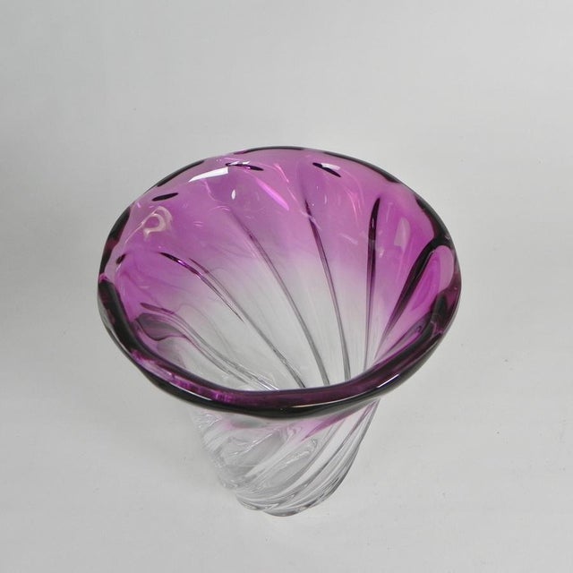 Torsade Vase from Val Saint Lambert, 1950s For Sale - Image 6 of 13