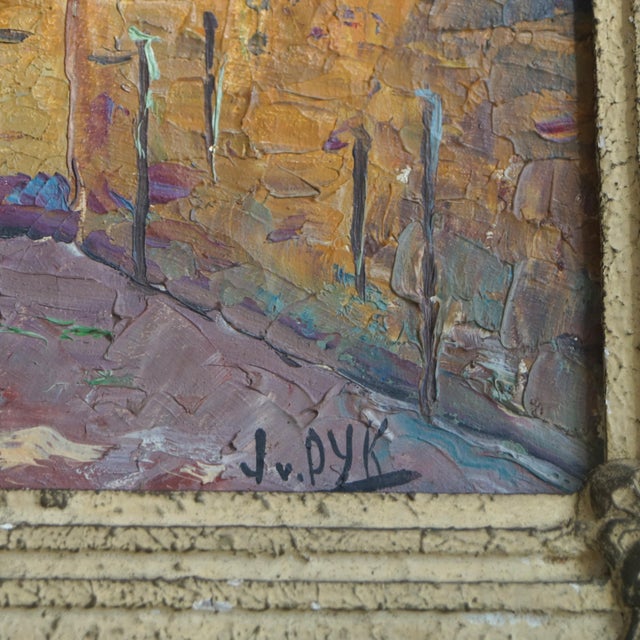 Jos Van Dijk, Southern European Street Scene, 1920s, Oil Painting on Canvas For Sale - Image 7 of 13