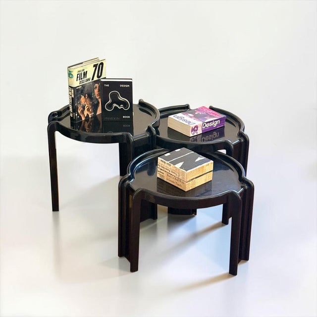 Black Nesting Tables by Giotto Stoppino for Kartell, Italy, 1960s, Set of 3 For Sale - Image 3 of 16