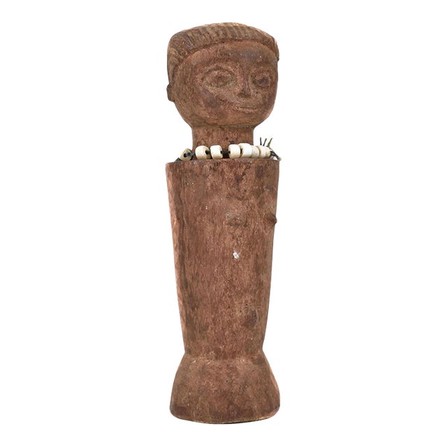 Early 20th Century Tabwa Miniature Wood Doll For Sale